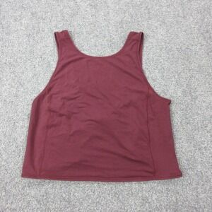 Lululemon‎ Tank Top Womens Large Red Open Back Cropped Athletic Yoga Gym